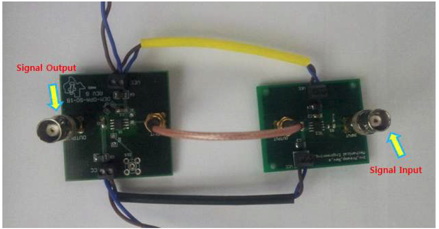 PCB형태로 제작한 Trans-impedance 증폭기