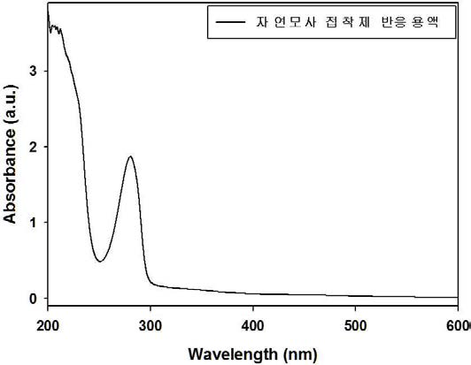 자연모사 접착제 반응 용액의 UV-vis 스펙트럼