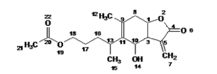 molecular structure of 1-O-acetylbritannilactone