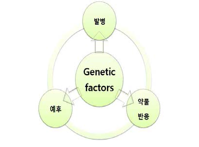 유전적 소인의 발병, 예후, 약물반응에 미치는 영향