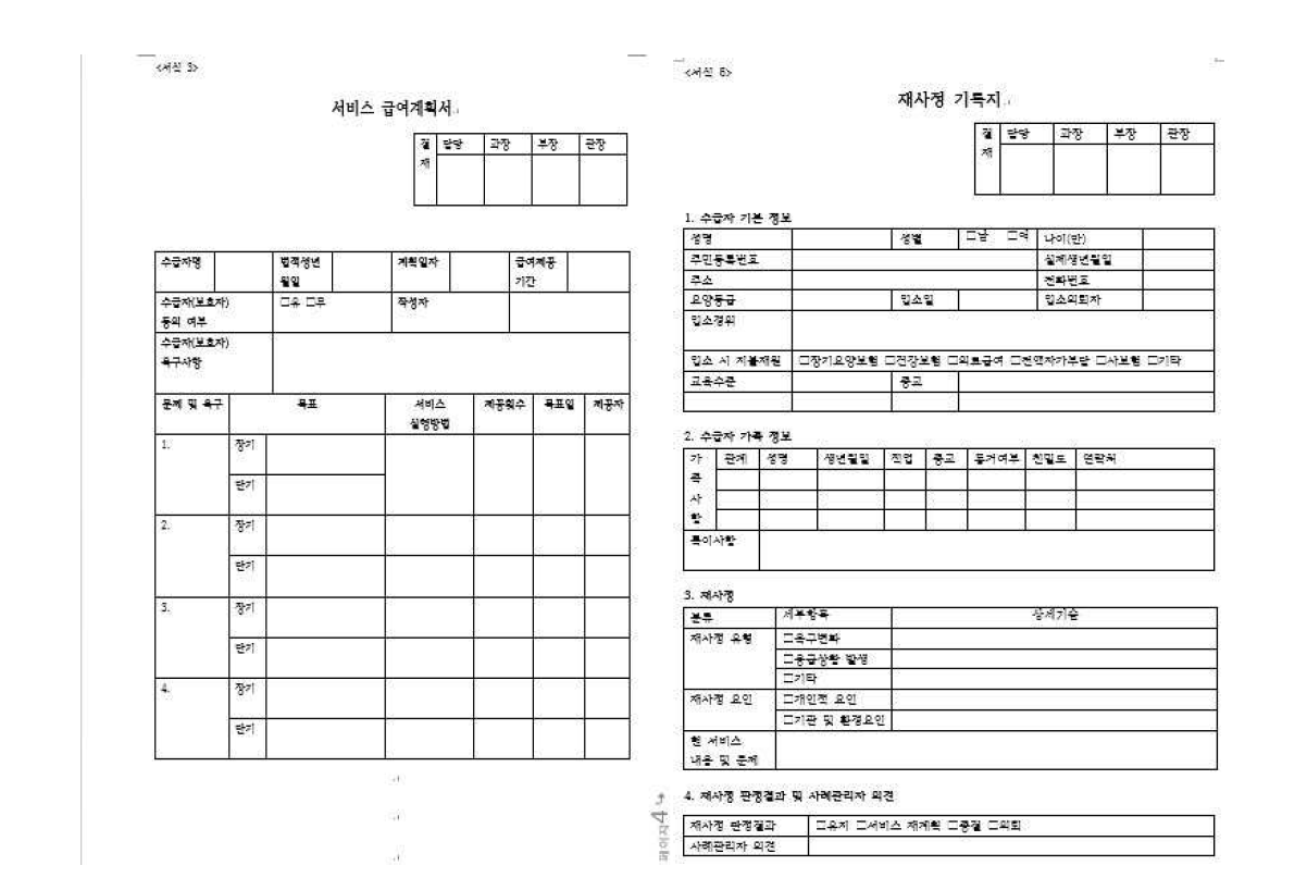 케어매니지먼트 서식