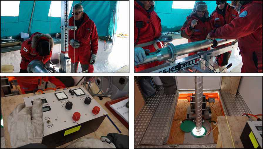 Pictures of GV7 ice core drilling