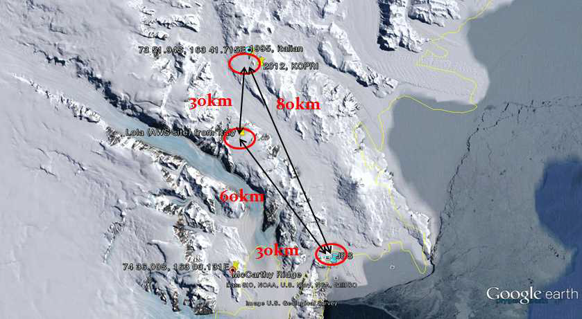 Map of Lola site and Styx glacier