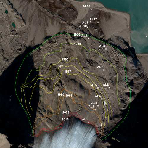 동로벤 빙하 후퇴지역 토양 샘플링 사이트