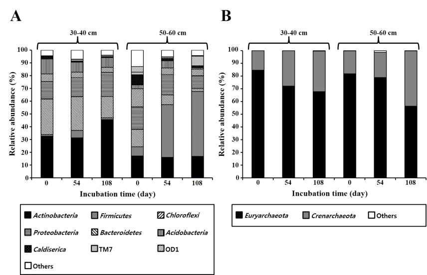 Shifts analysis of taxonomic composition during microcosm experiments.