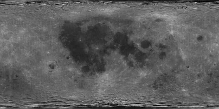 달의 표면 알베도 지도
