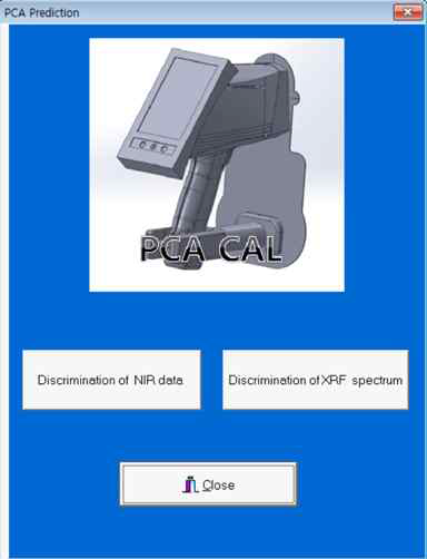 휴대용 XRF 스펙트럼의 PCA 소프트웨어