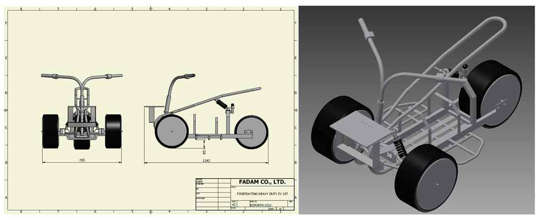 1차 시작품 중형 소방 EV 도면 및 모델링