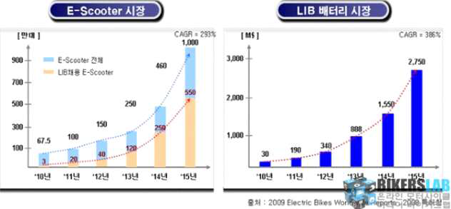전기 스쿠터 시장(2009 Electric Bikes World)