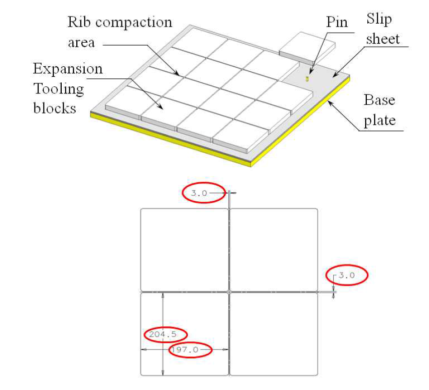 격자강화 패널 제작 치구 및 Tooling block 치수