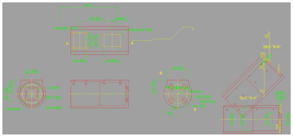 driving motor holder 설계도면