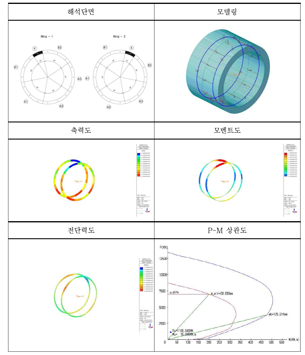 Case 01의 해석단면 및 해석결과도