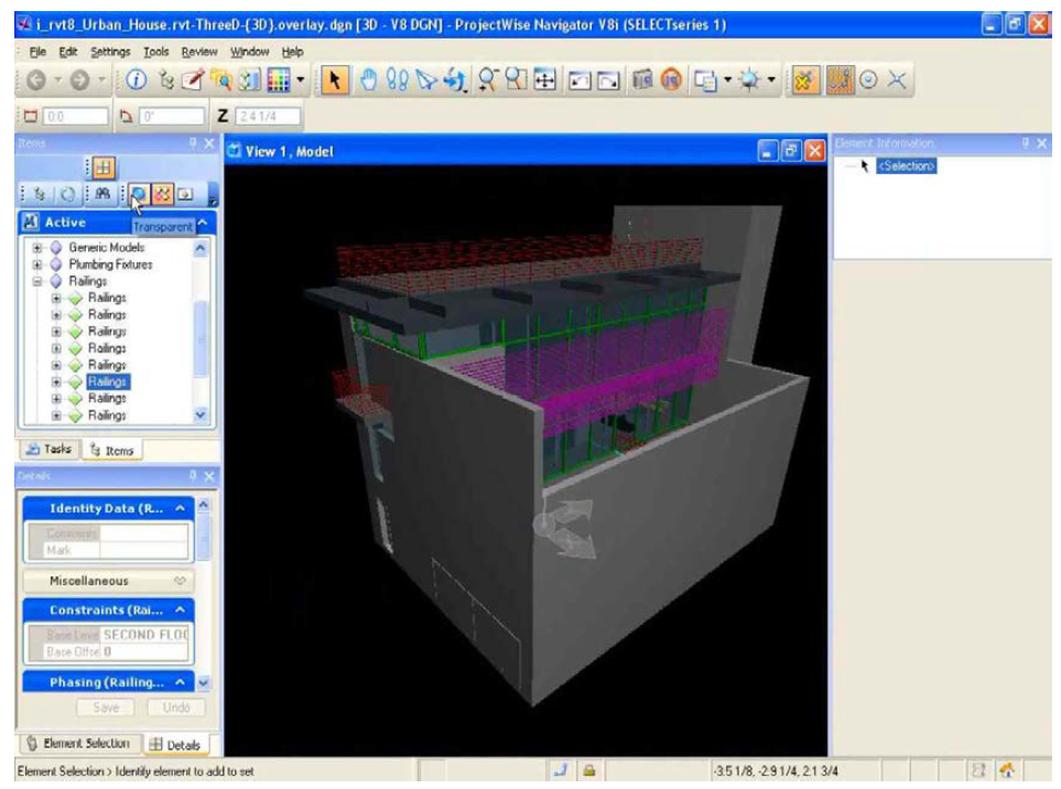 Revit 내 iModel 플러그인 화면