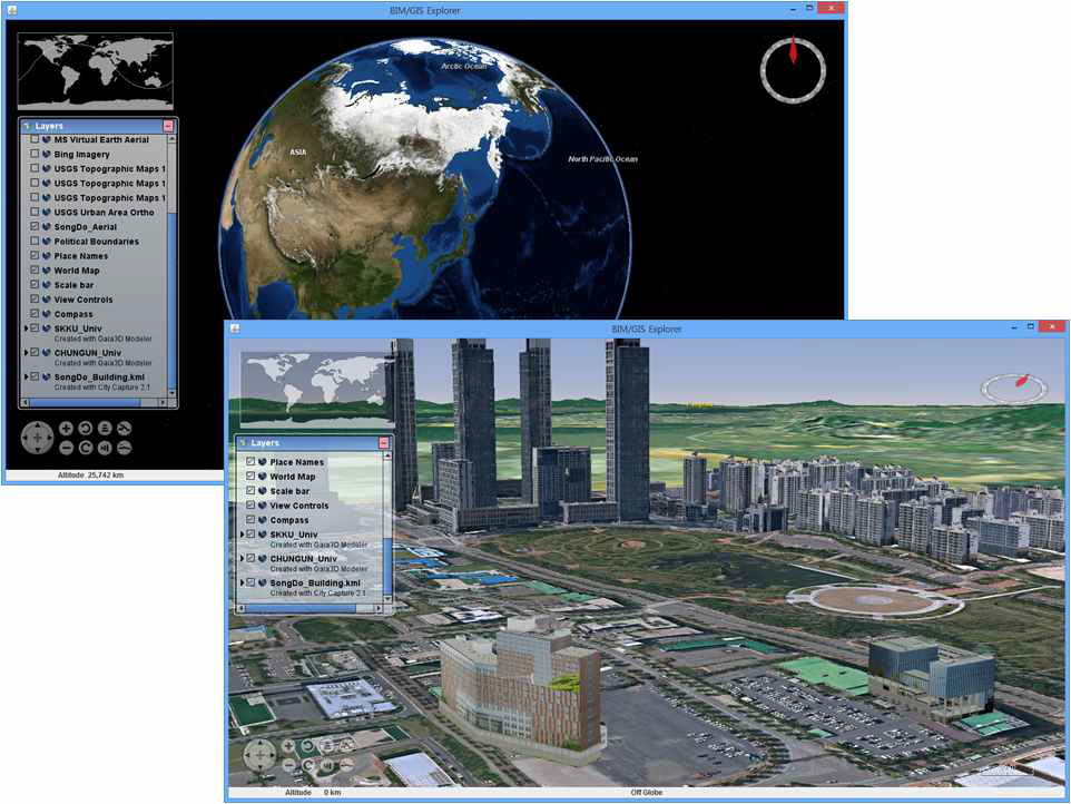 BIM/GIS 데이터의 3차원 통합 뷰어