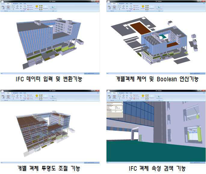 IFC 데이터 3차원 뷰어 주요기능