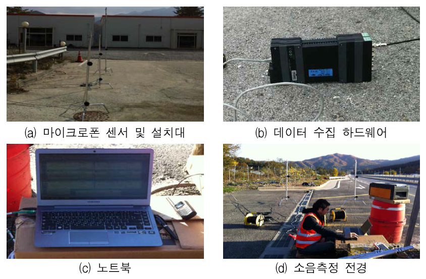 소음측정 장비 및 측정 전경