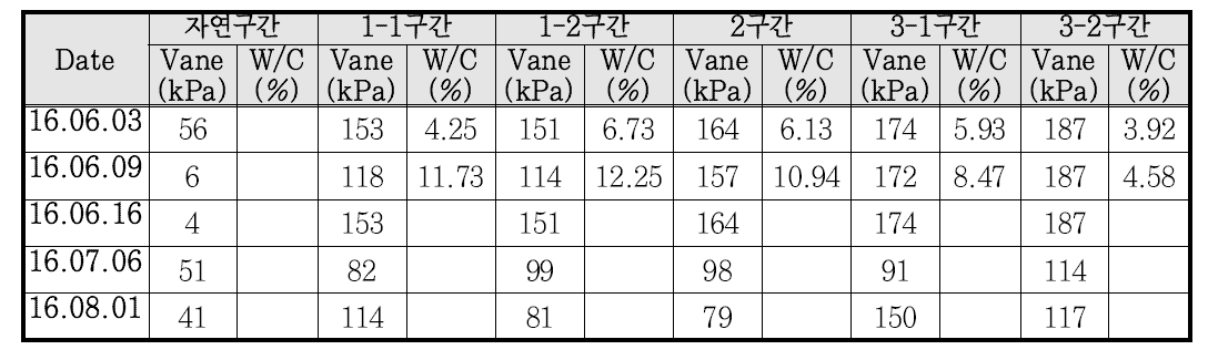 현장 베인시험 결과.