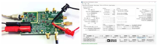 신호발생조립체 EV-ADF4159EB1Z , ANALOG DEVICES(미)와 100MHz 대역 /100us 주기 설정 예