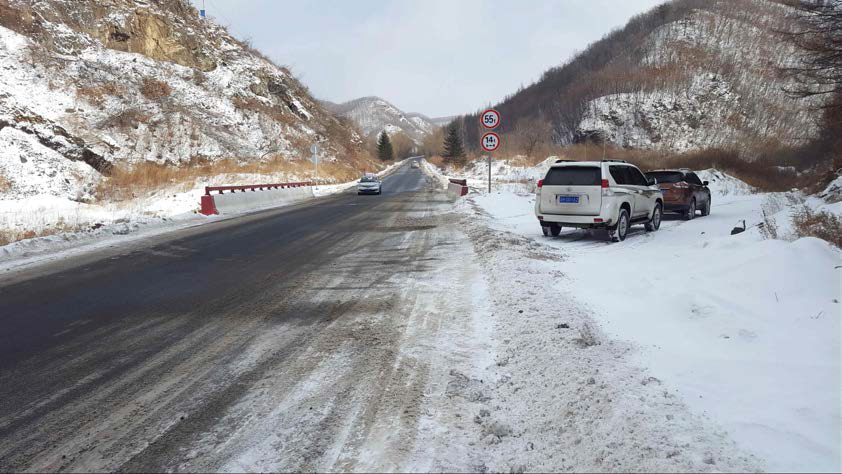 3차 시험포장 구간 전경(중국 연변, 시공 후 1년 2개월 경과)