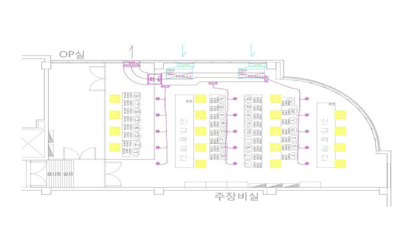 외기도입 급/배기용 덕트 설치도