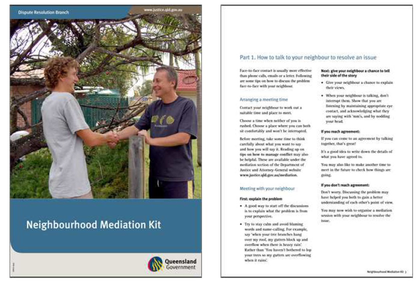 호주 정부에서 발행 한 Neighborhood Mediation Kit