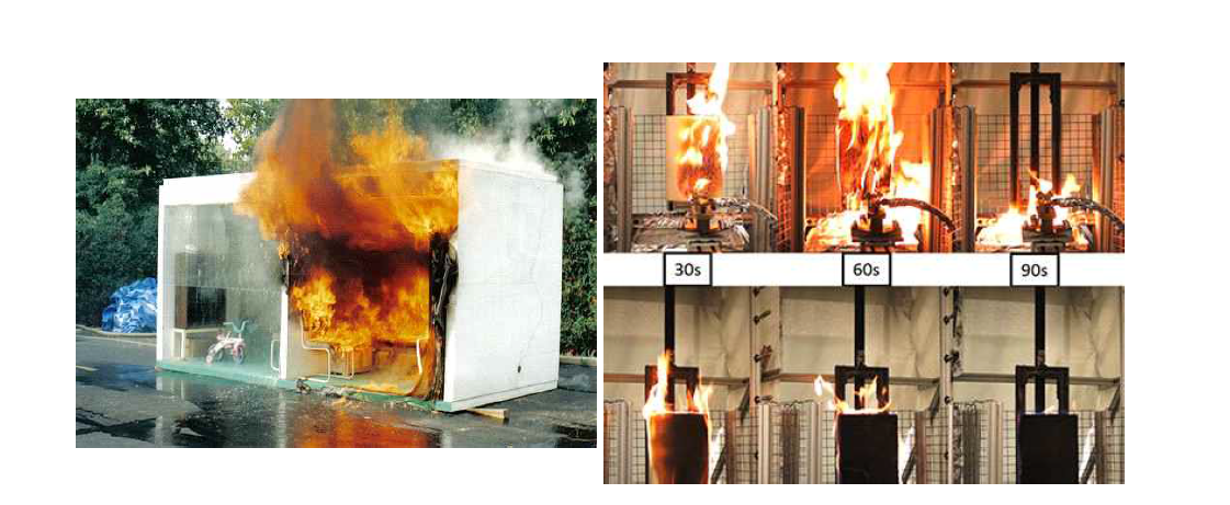 화재안전연구소 보유 장비 및 시설 이용 가능한 실물 화재테스트 예시