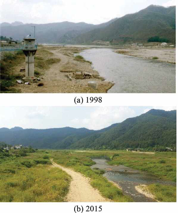 Vegetation development in the Hongcheon River in Korea