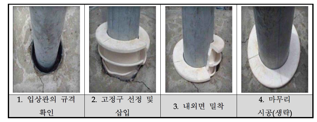 일반적인 고정구의 시공 사례