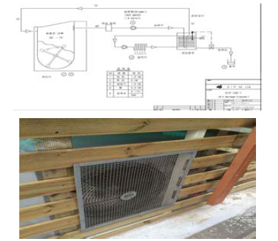시스템 계통도 및 건조공기 냉각팬 배출구