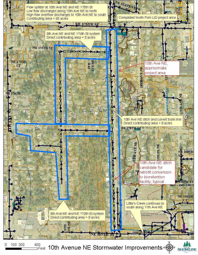 10th Avenue NE Drainage Improvements Project 계획도