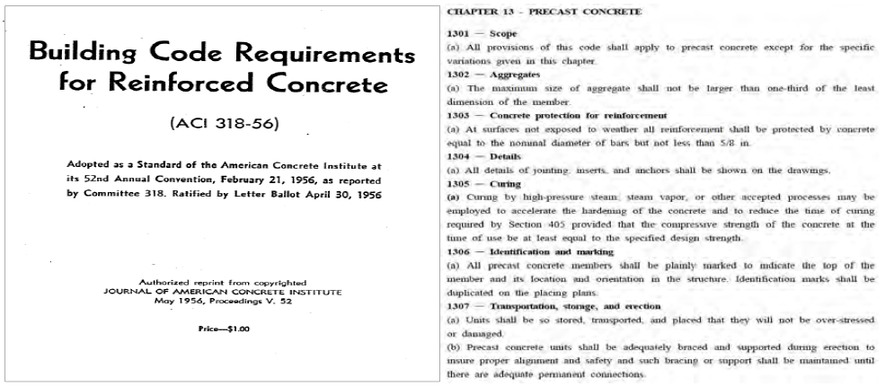 ACI 318-56 Chapter 13 – PRECAST CONCRETE