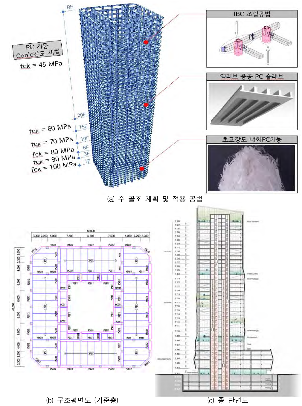 국내 50층 건물 PC 구조설계 수행사례 건물 개요