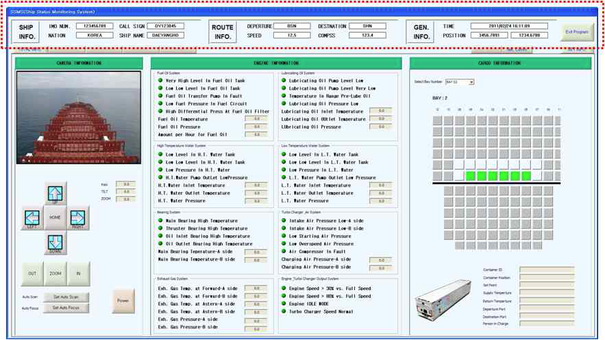 선박 상태 모니터링 서비스 시스템 항해 정보화면