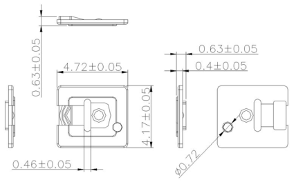 2.4mm OFN 센서 모듈에 사용되는 렌즈와 프리즘 일체형 설계도