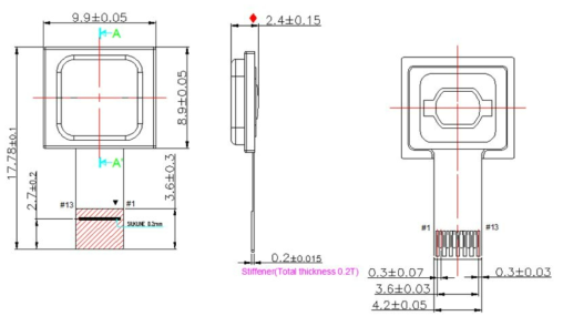 3차년도 2.4mm OFN 센서 모듈의 제품도