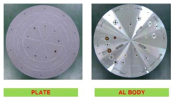 Ceramic plate(좌)와 Al body(우)