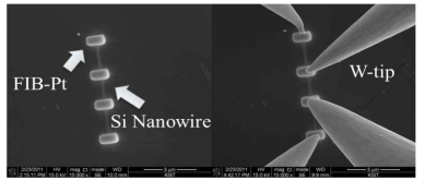 4 Point Probe measurement using nano-probe station