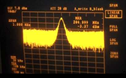 frequency synthesizer rate resolution : frequency control bit (100000000000) - 205MHz