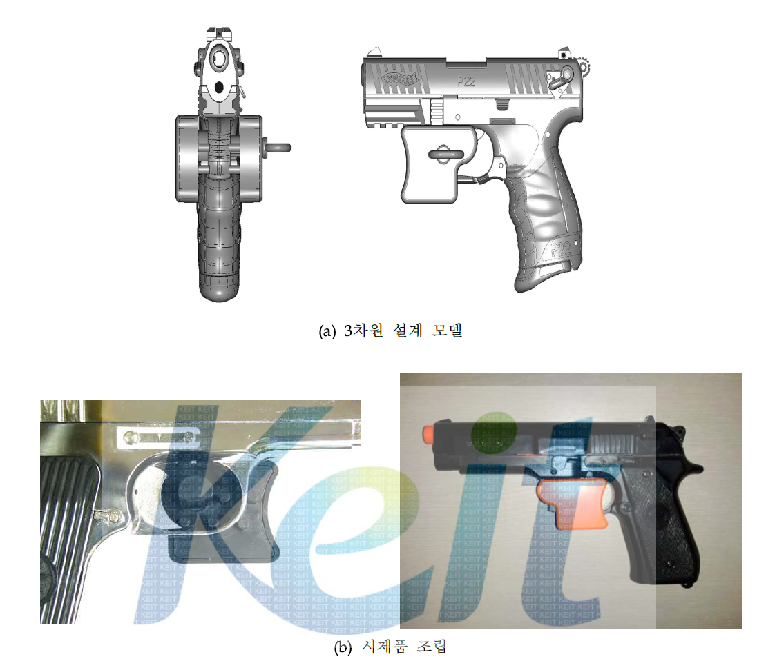 권총용 안전시건장치 결합도