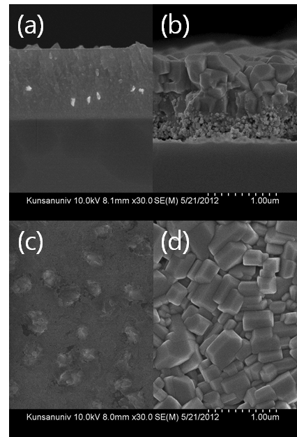 Cross-sectional FE-SEM images of the thin films of NaWO3 composition