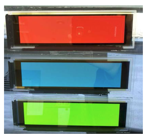 Photoless 공정을 적용한 OLED RGB panel 발광 이미지