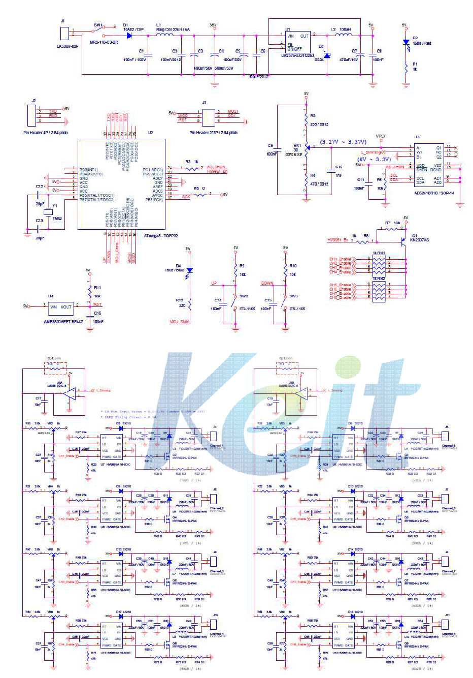 주 조명용 대면적 OLED Module DC Driver 회로도