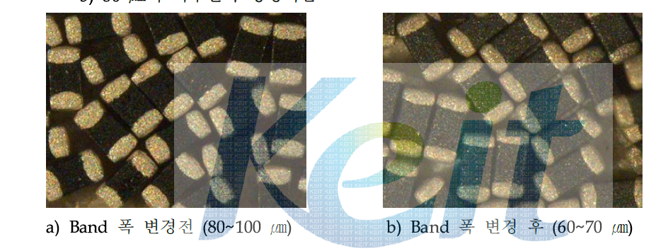 Band 폭 변경 전, 후의 제품사진