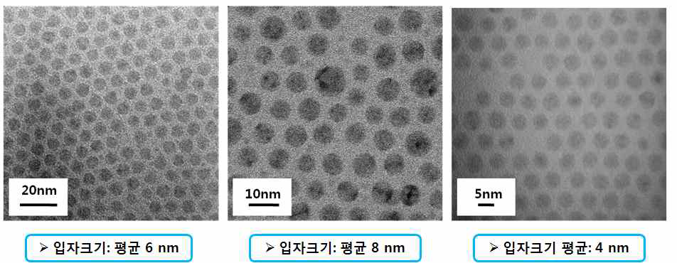 열분해법에 의해 제조된 은 나노입자의 TEM image