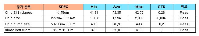 Thin Wafer 제작 결과 요약
