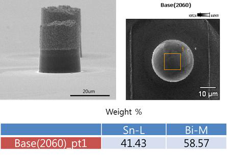 전해도금으로 형성한 Sn-Bi 범프의 형상 및 조성