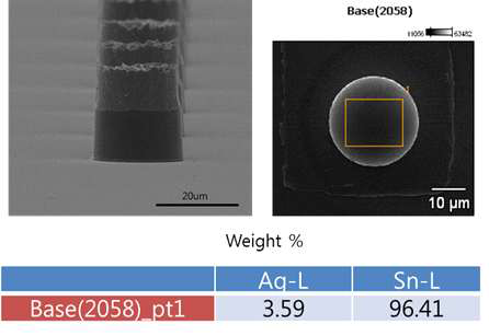 전해도금으로 형성한 Sn-Ag 범프의 형상 및 조성