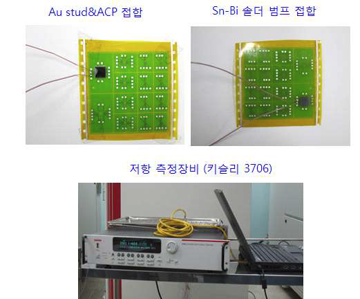 1차년도와 2차년도 접합 시제품 저항 측정