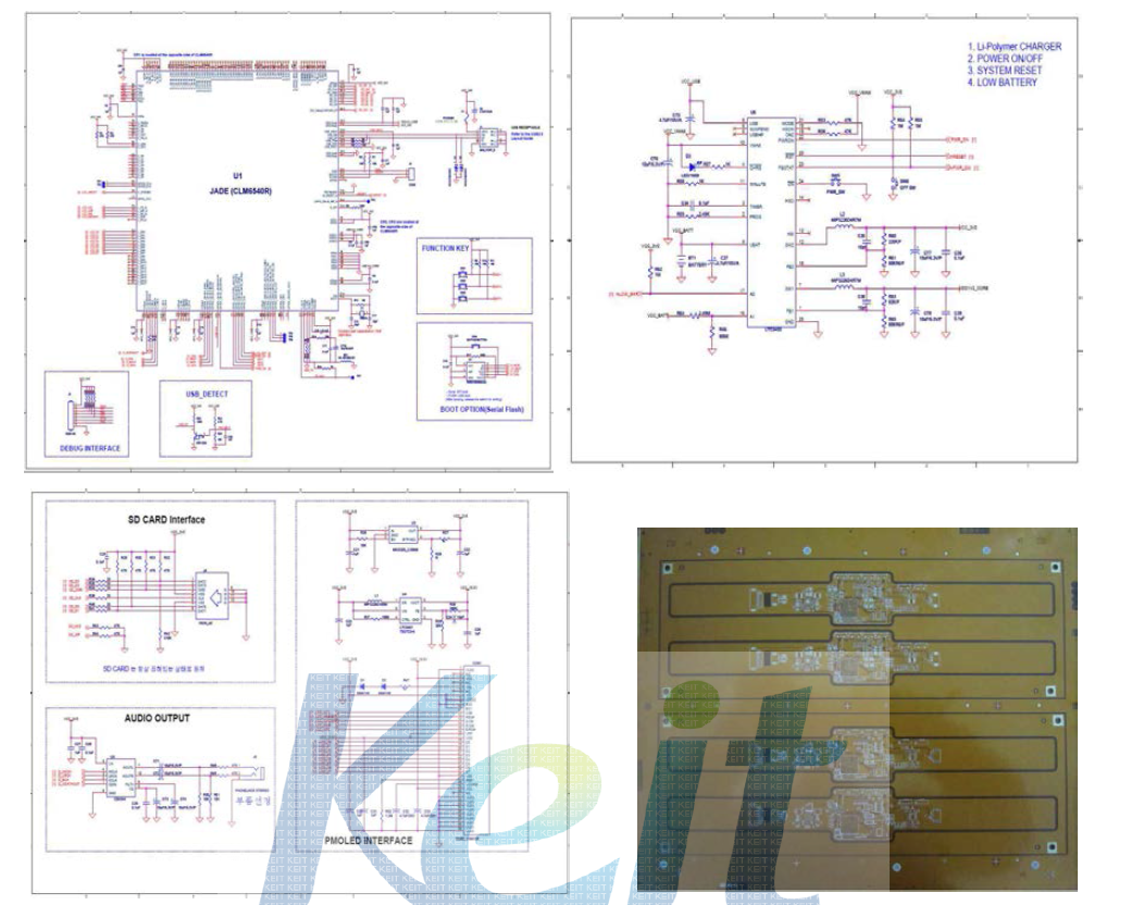 Bendable MP4의 전기적 회로도 및 Bare PCB