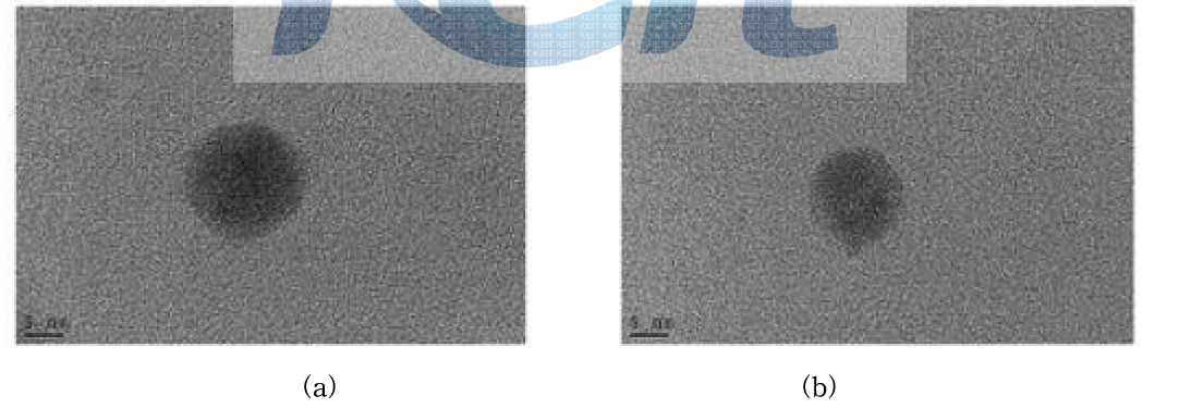 열처리 후 나노입자의 TEM 형상